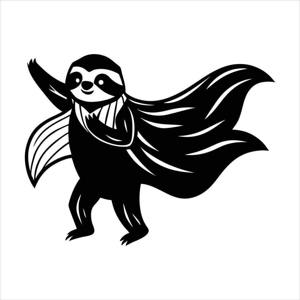 Small Sloth Superhero vector