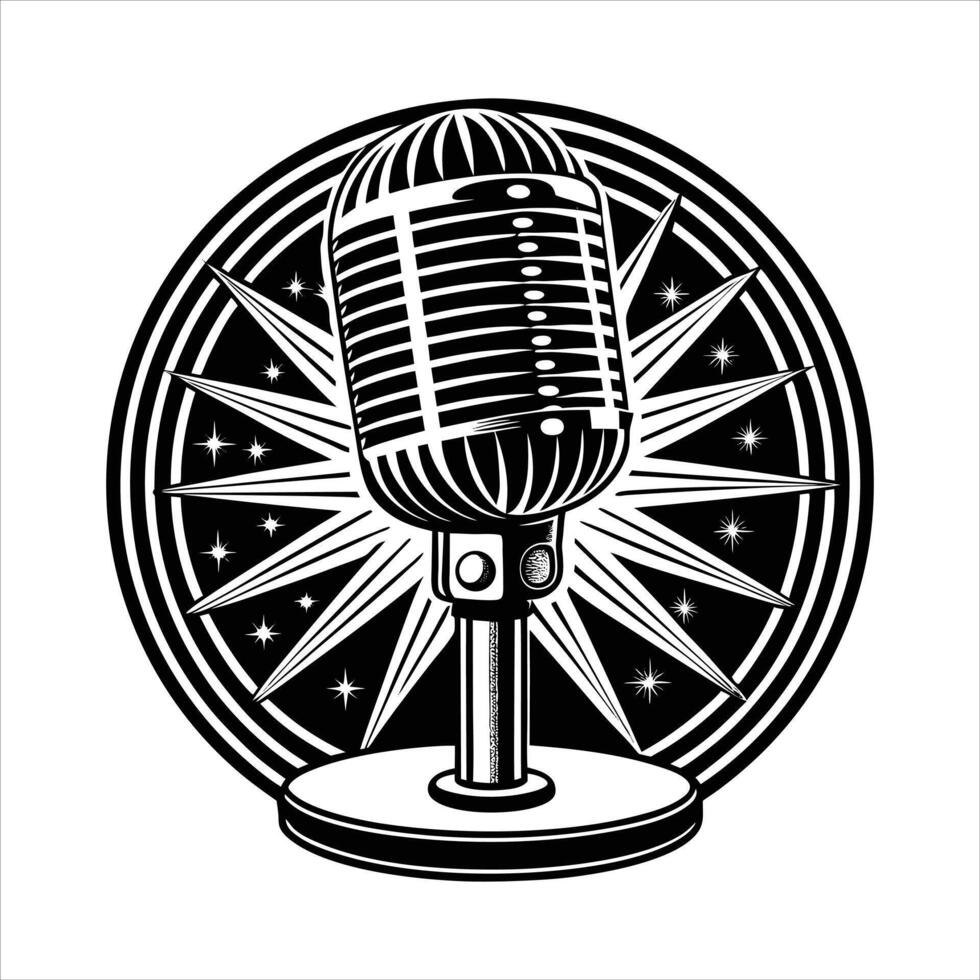 Vintage Microphone Stand vector