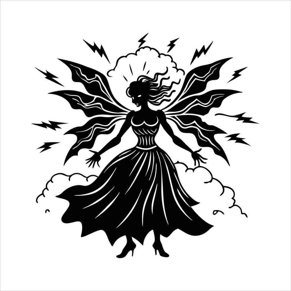 A fairy with wings flying vector