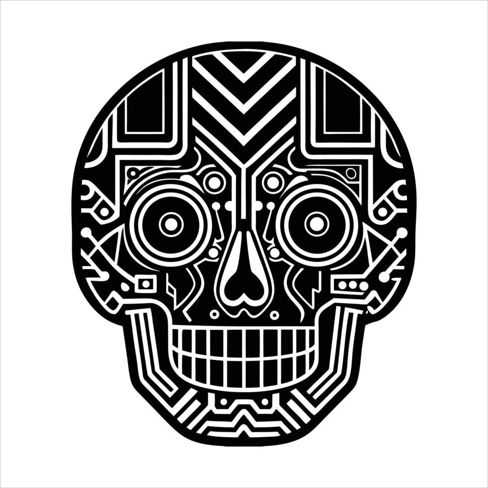 Sugar Skull Art With Neon Lights vector
