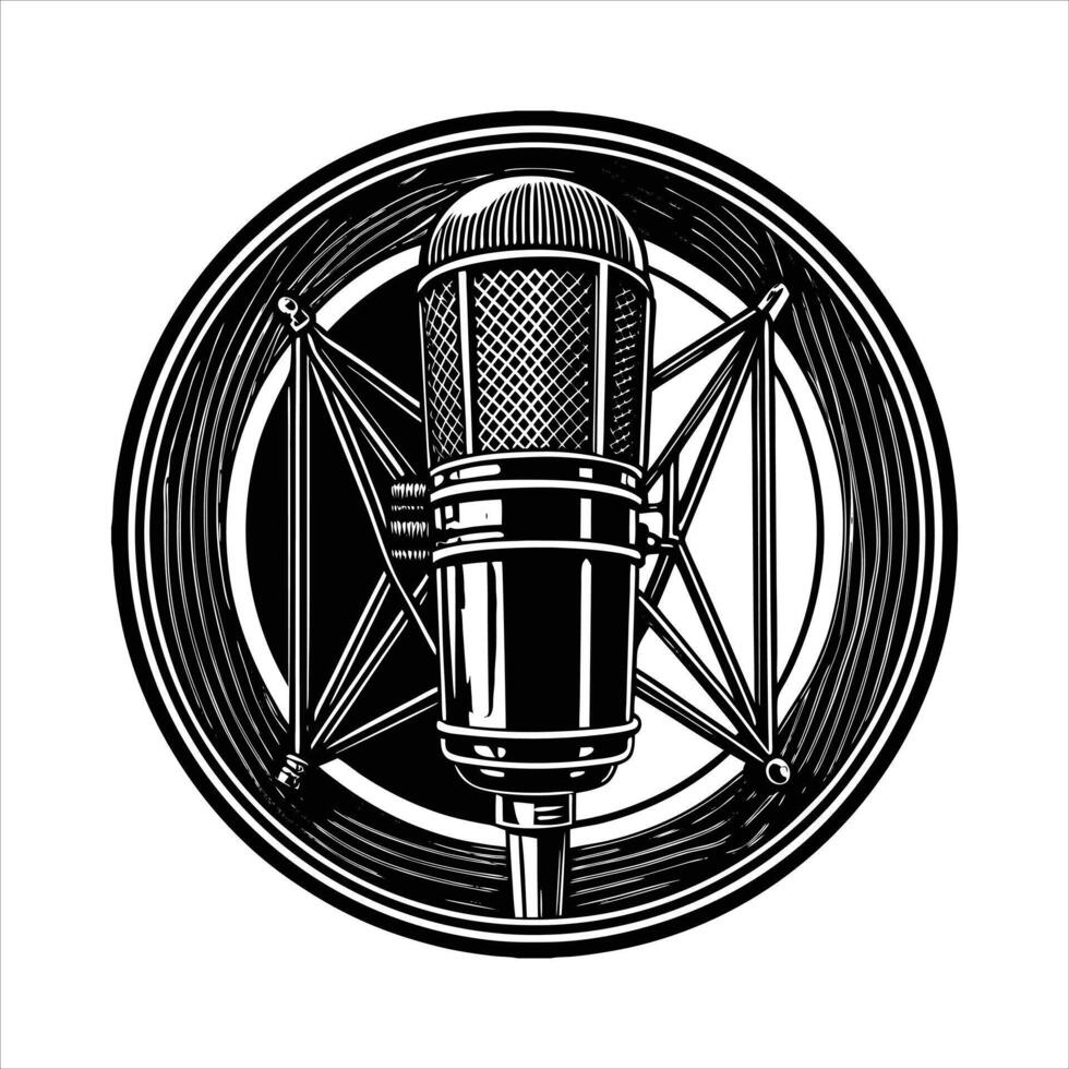 Condenser Microphone Studio vector