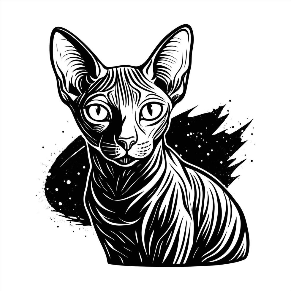 Funny cute sphynx cat vector