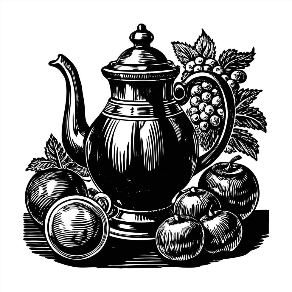 life with teapot vector
