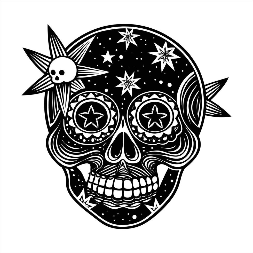 Free Cosmic Sugar Skull vector