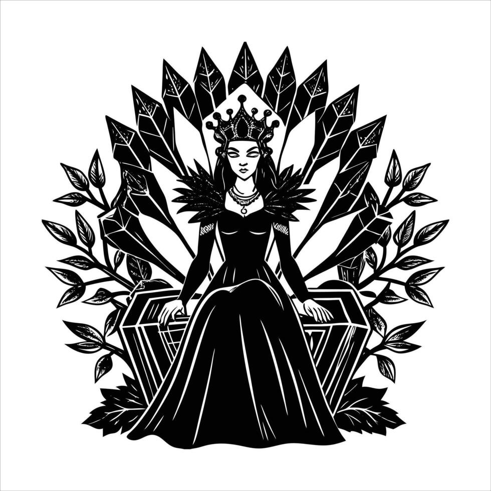 Fairy queen seated vector