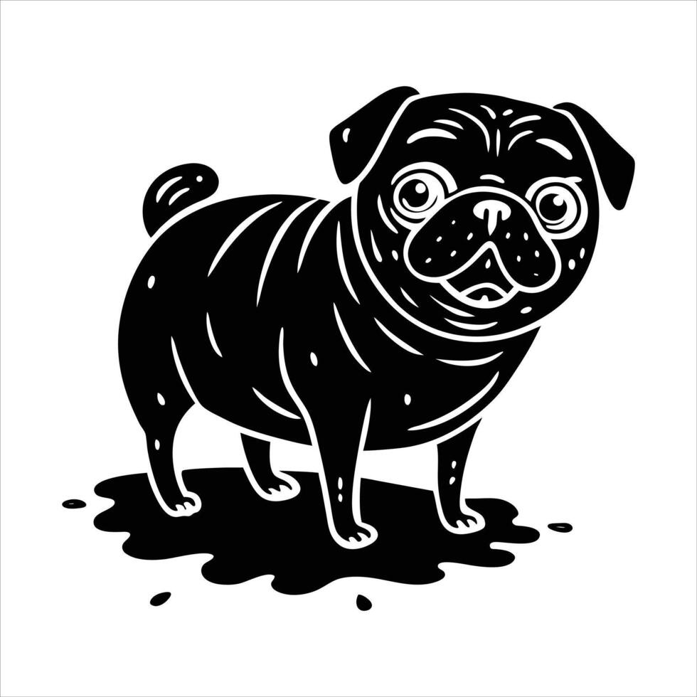 Wet Pug Vectors