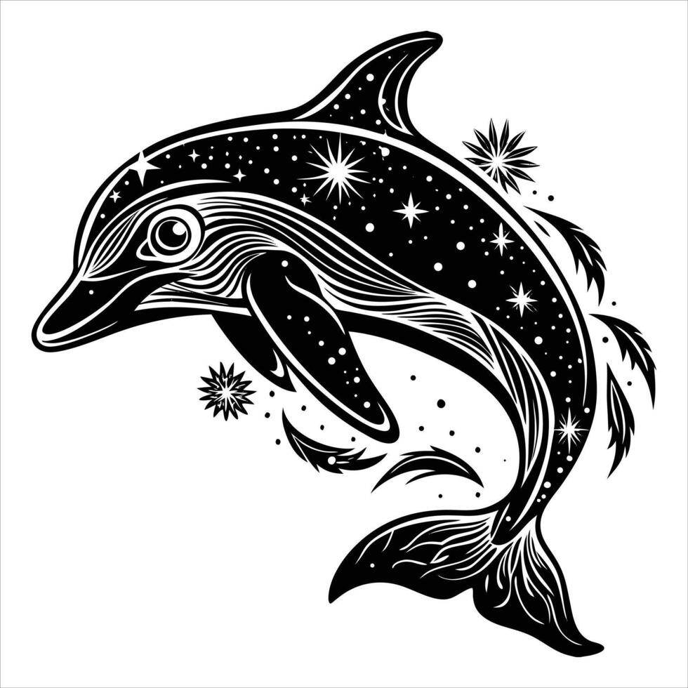 water spirit dolphin translucent vector