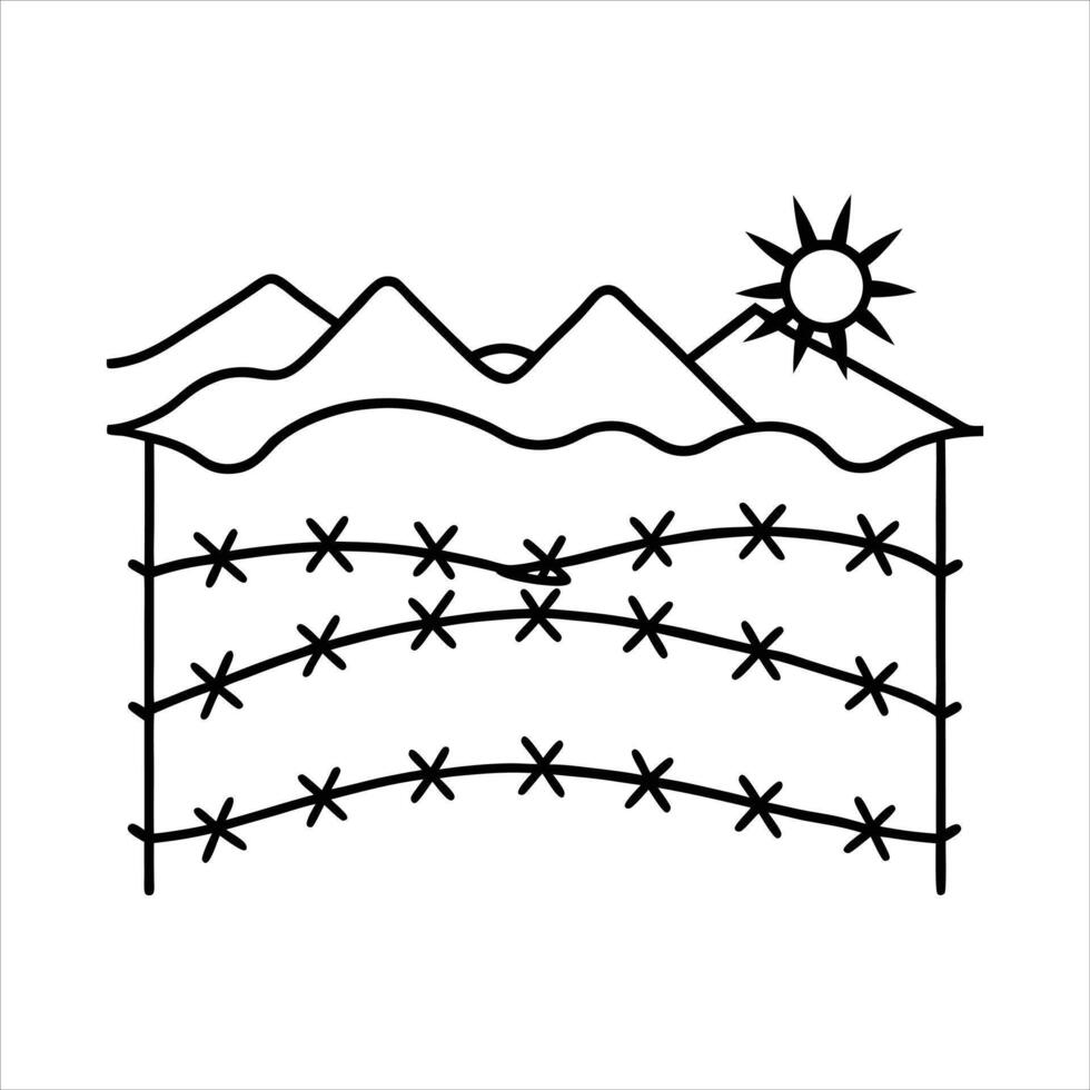 Barbed Wire Fence vector
