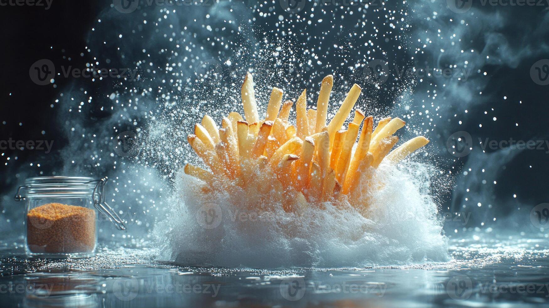Crispy French Fries Explode in a Cloud of Steam photo