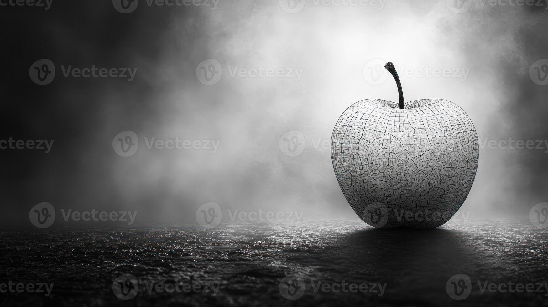 Aged apple in dark setting photo