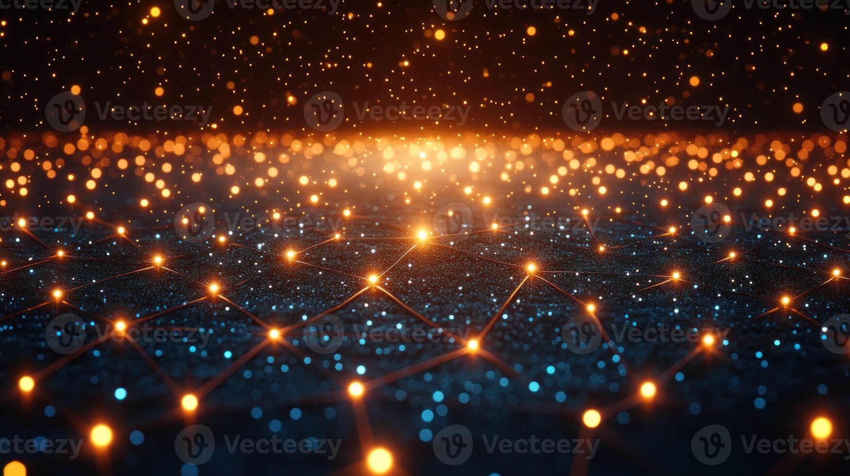 Abstract network of glowing lights photo