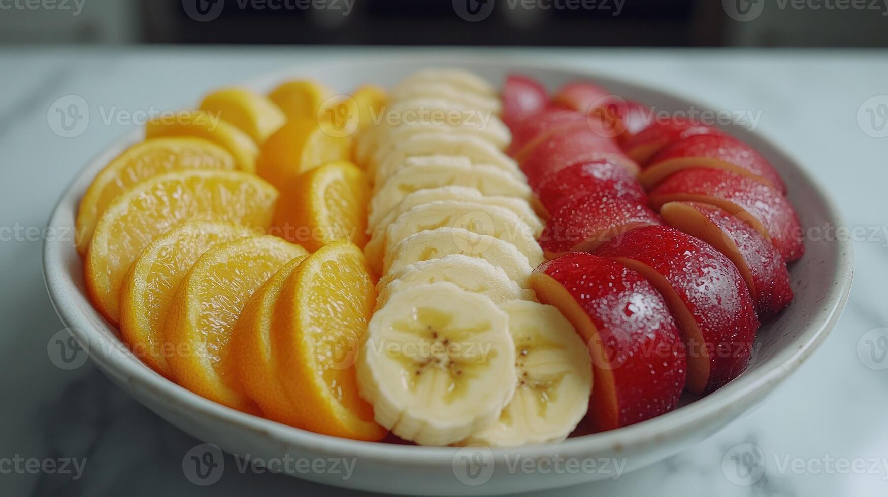 Colorful sliced fruit platter photo