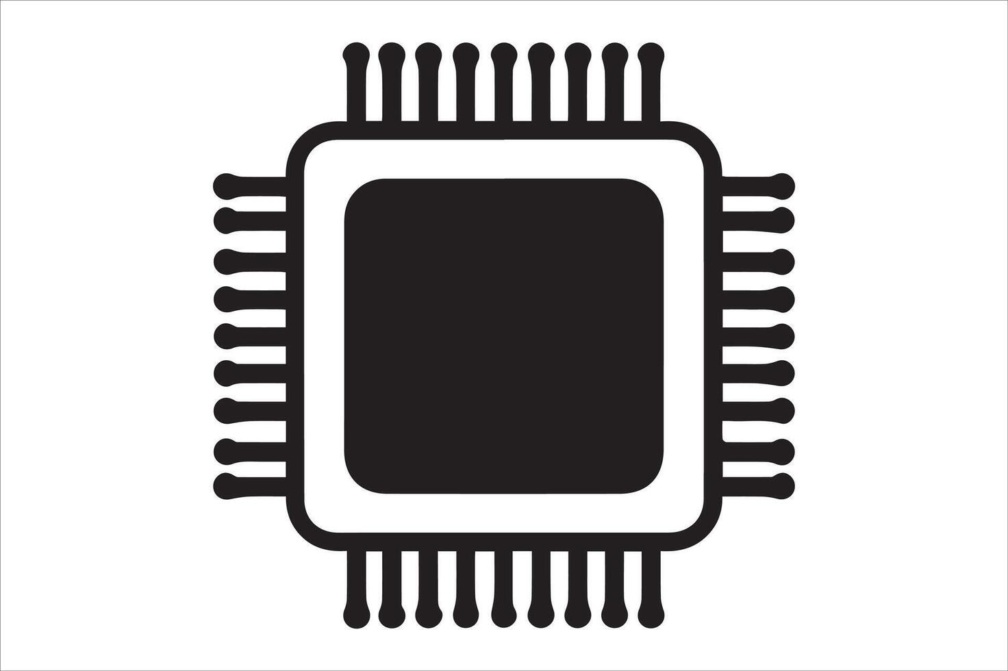 Modern Microchip Illustration for Electronics and Technology Applications Today vector