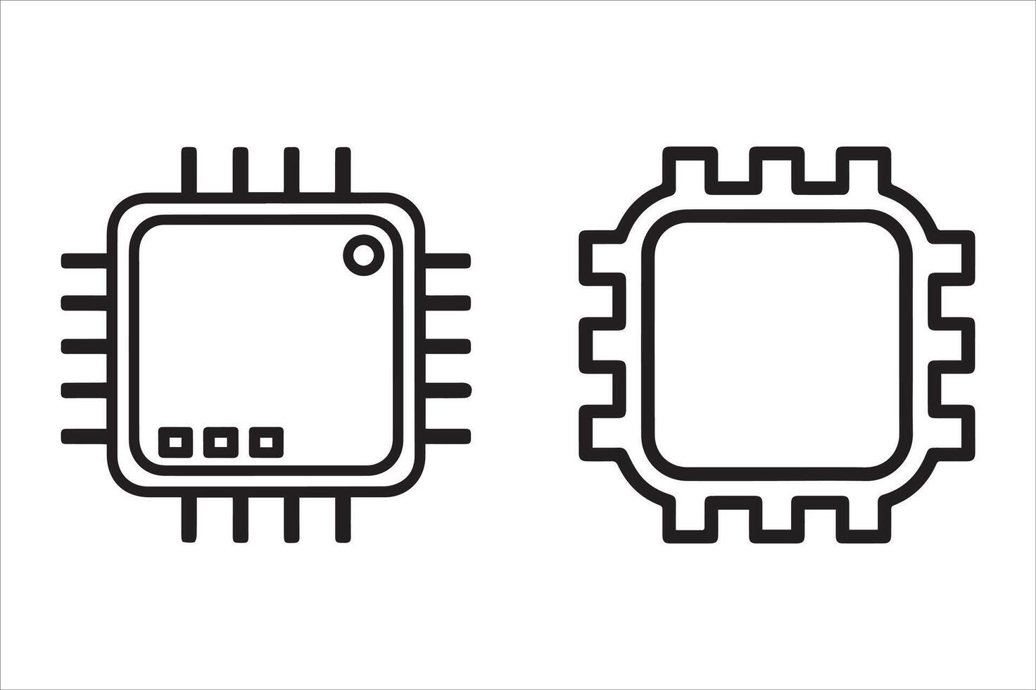 Electronic Chips Design Layout Illustration For Industrial Microtechnology Application vector