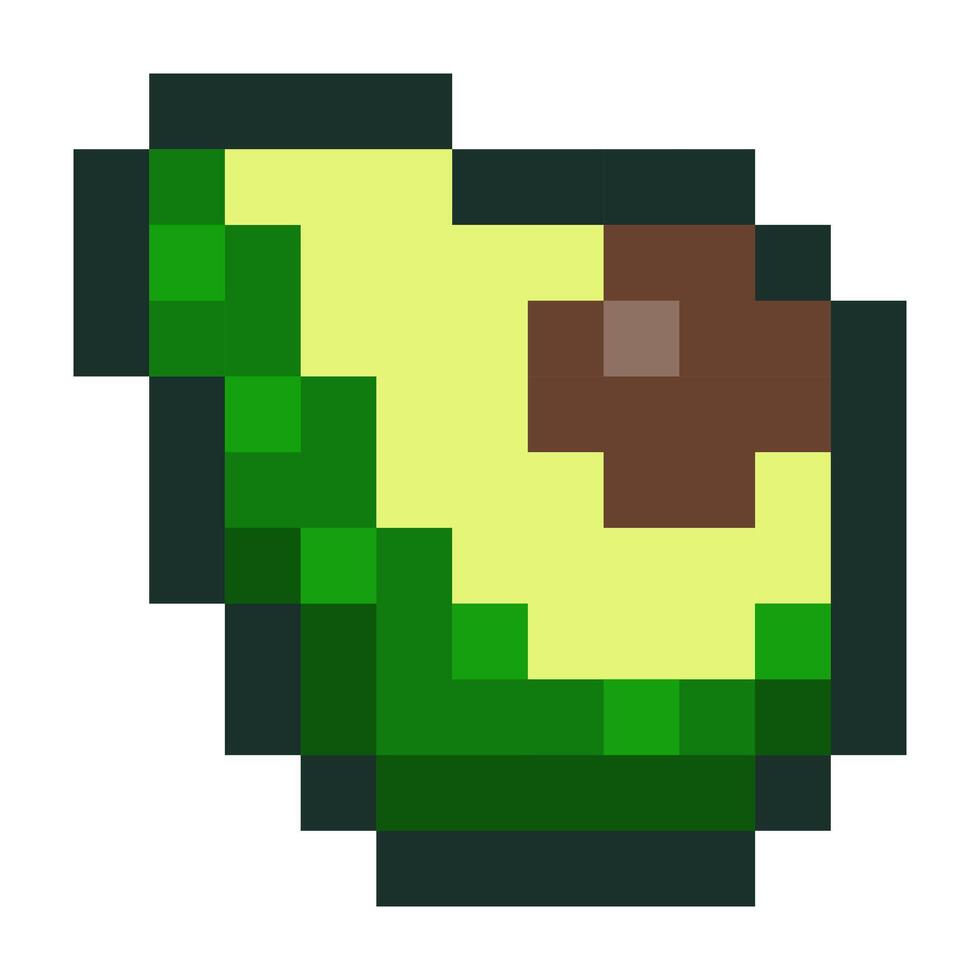 Avocado pixel art emoji isolated on white background vector