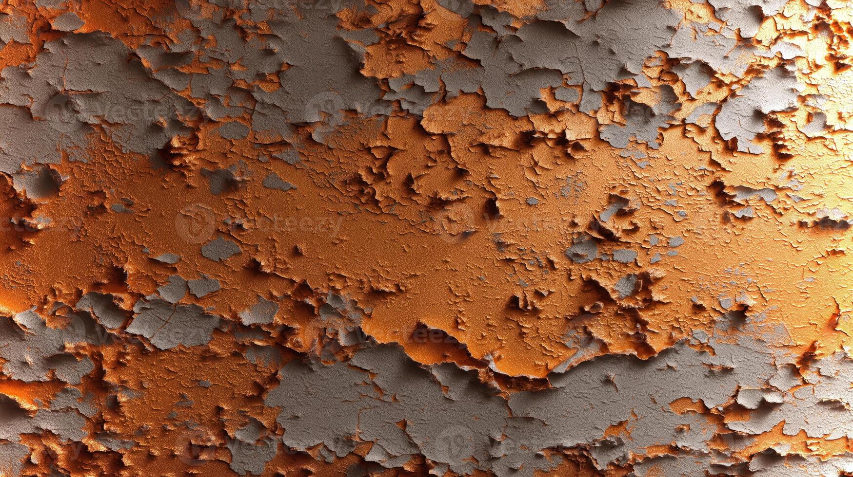 A unique backdrop featuring a distressed wall with orange and gray textures, providing an eco-friendly aesthetic and ample empty space for creative use. photo