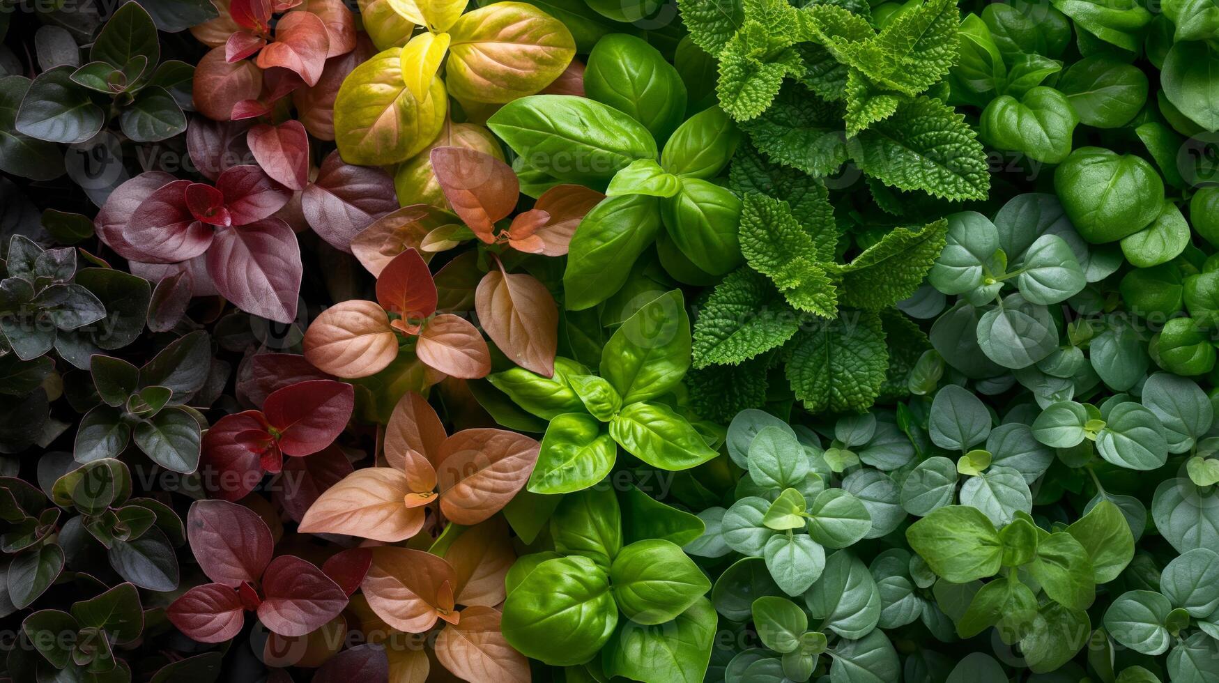 Hands actively plant various colorful saplings in rich soil, promoting growth and contributing to ecological restoration in a lush garden filled with diverse flora. photo