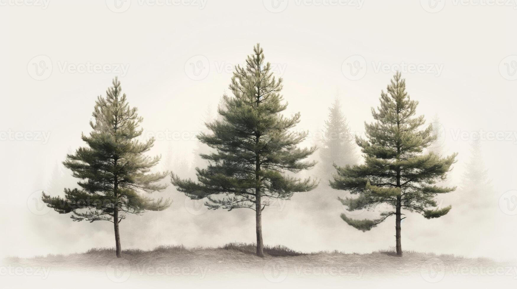 In a peaceful landscape, a gardener plants saplings in rich soil to promote forest restoration and nurture ecological growth, emphasizing the importance of conservation and sustainability. photo