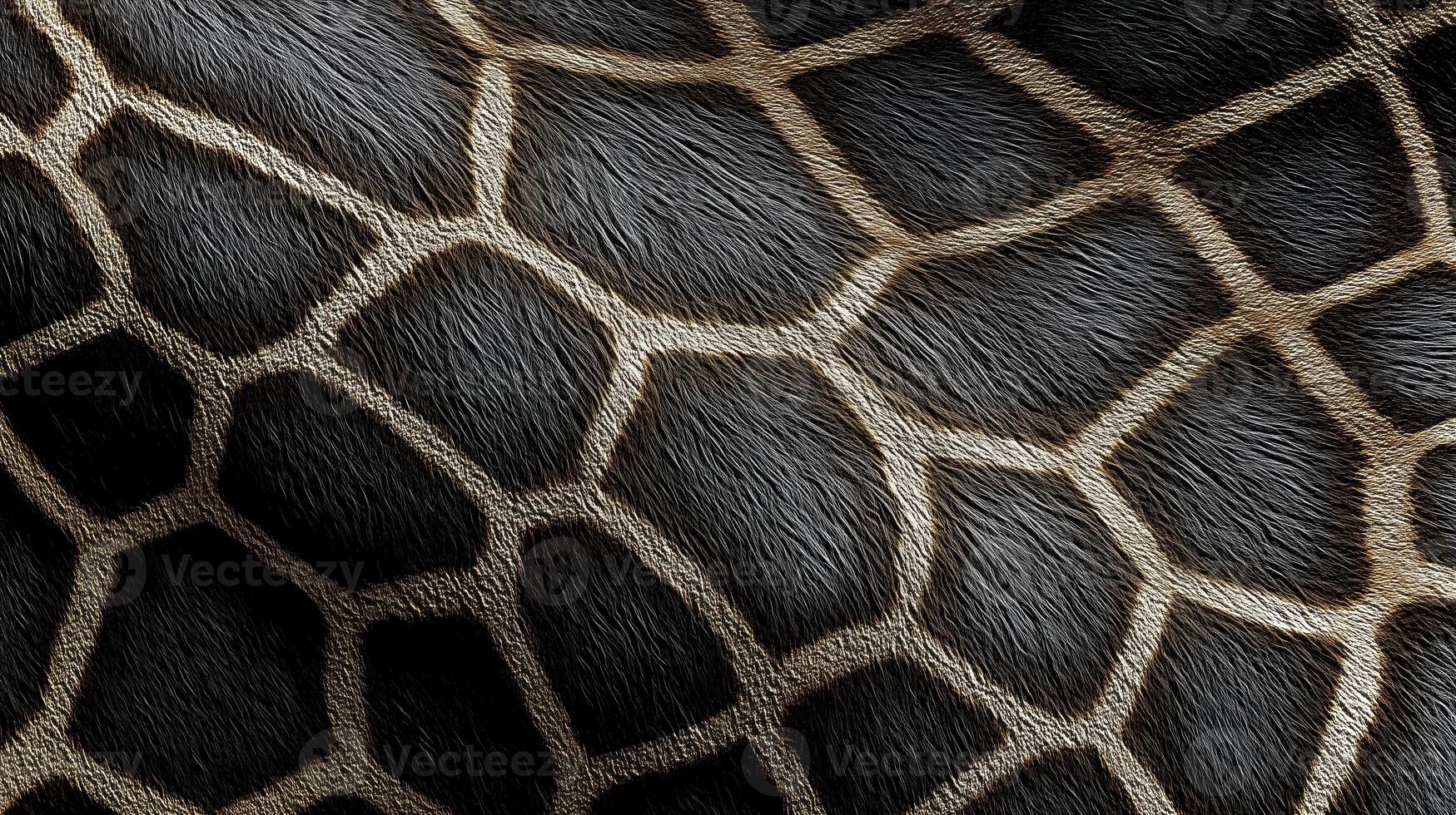 Close-up view of a giraffe's unique skin texture, showcasing the intricate patterns and earthy tones. This natural backdrop highlights the beauty of wildlife. photo