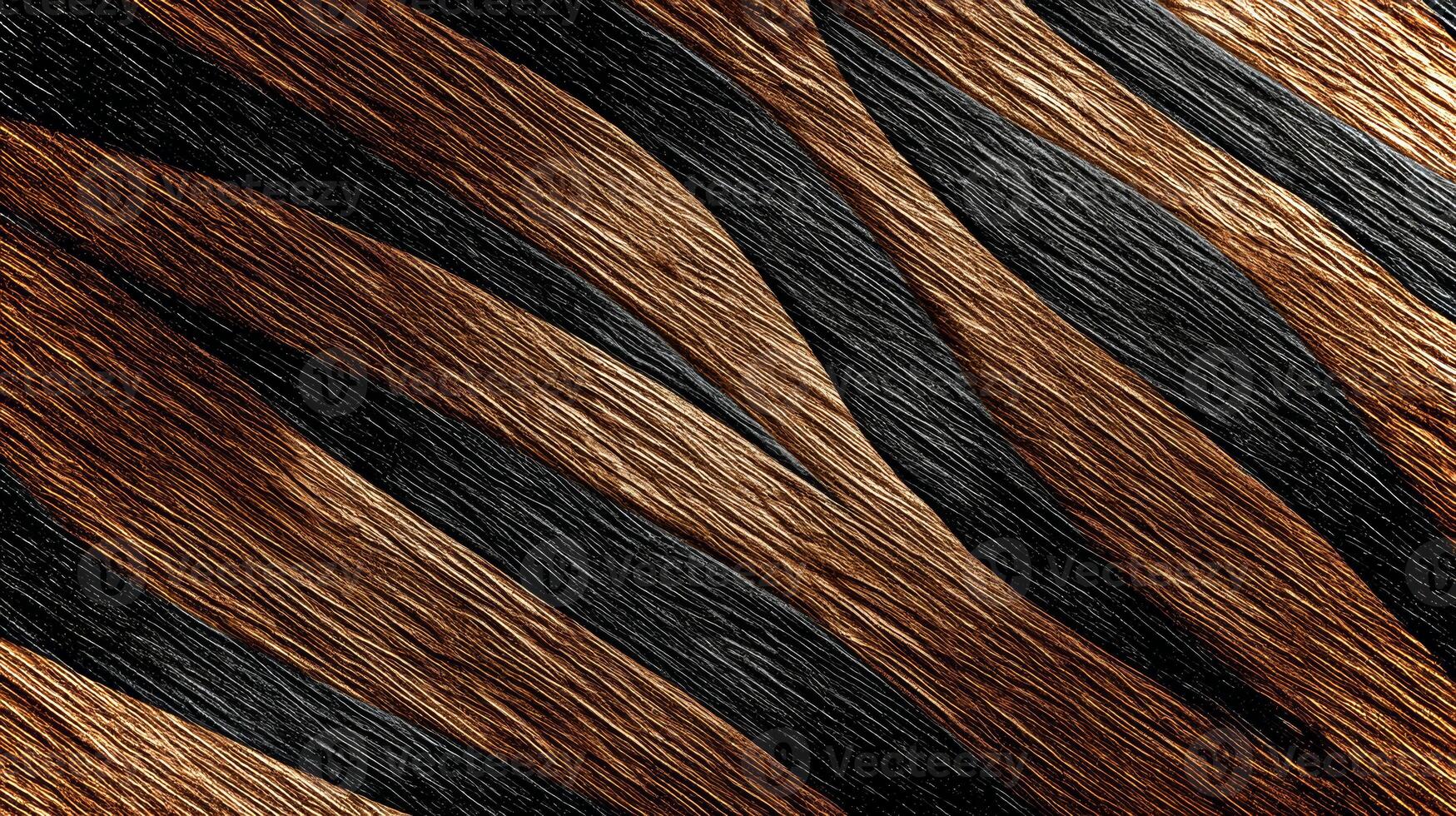 This textured backdrop features striking dark and light stripes reminiscent of animal skin, perfect for artistic designs or eco-friendly mockups. photo