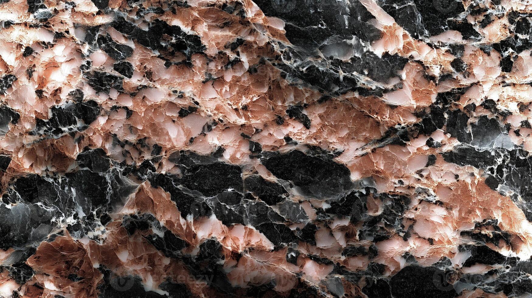 Richly detailed texture reveals a captivating marble design featuring pink and black hues, ideal for backgrounds in various creative projects. photo