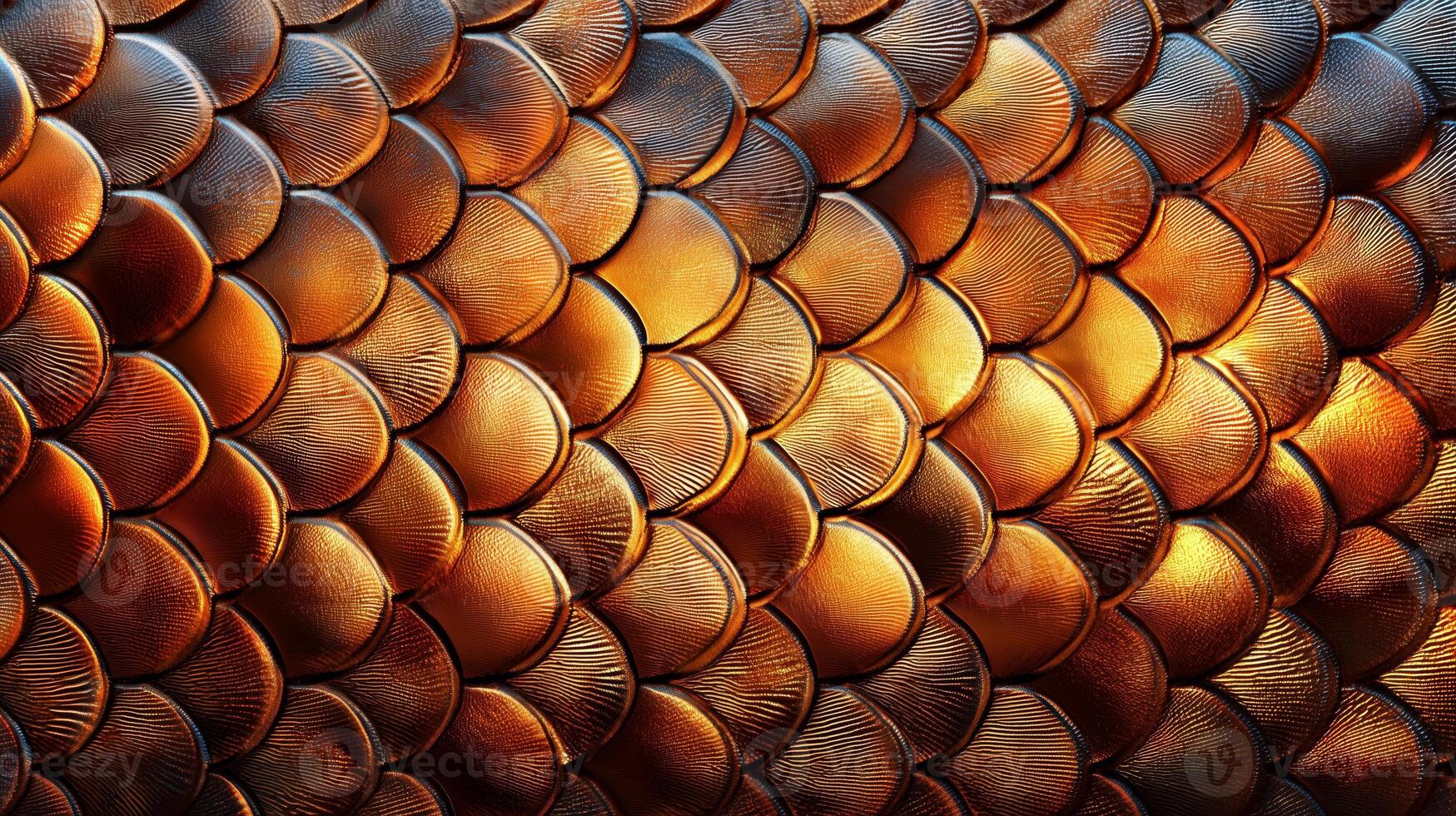 A vibrant background showcases intricate animal skin textures with shimmering golden tones, perfect for design mockups or creative projects requiring empty space. photo