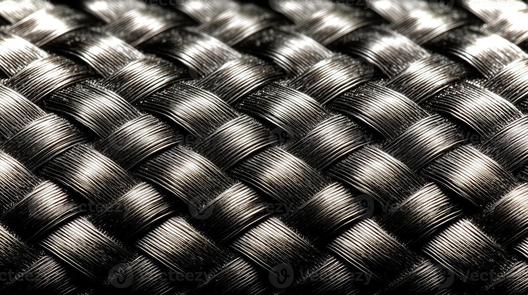 Close-up view of a woven texture displaying detailed patterns and soft shadows. photo