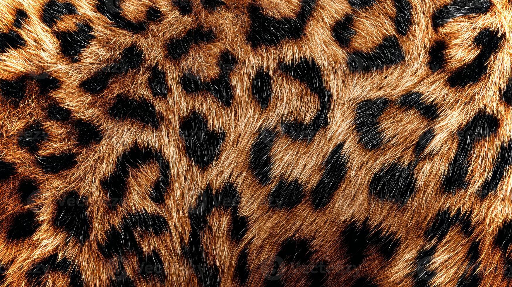 Detailed depiction of leopard skin texture, featuring a vibrant mix of brown and black spots on a soft background showcasing nature's artistry and elegance. photo