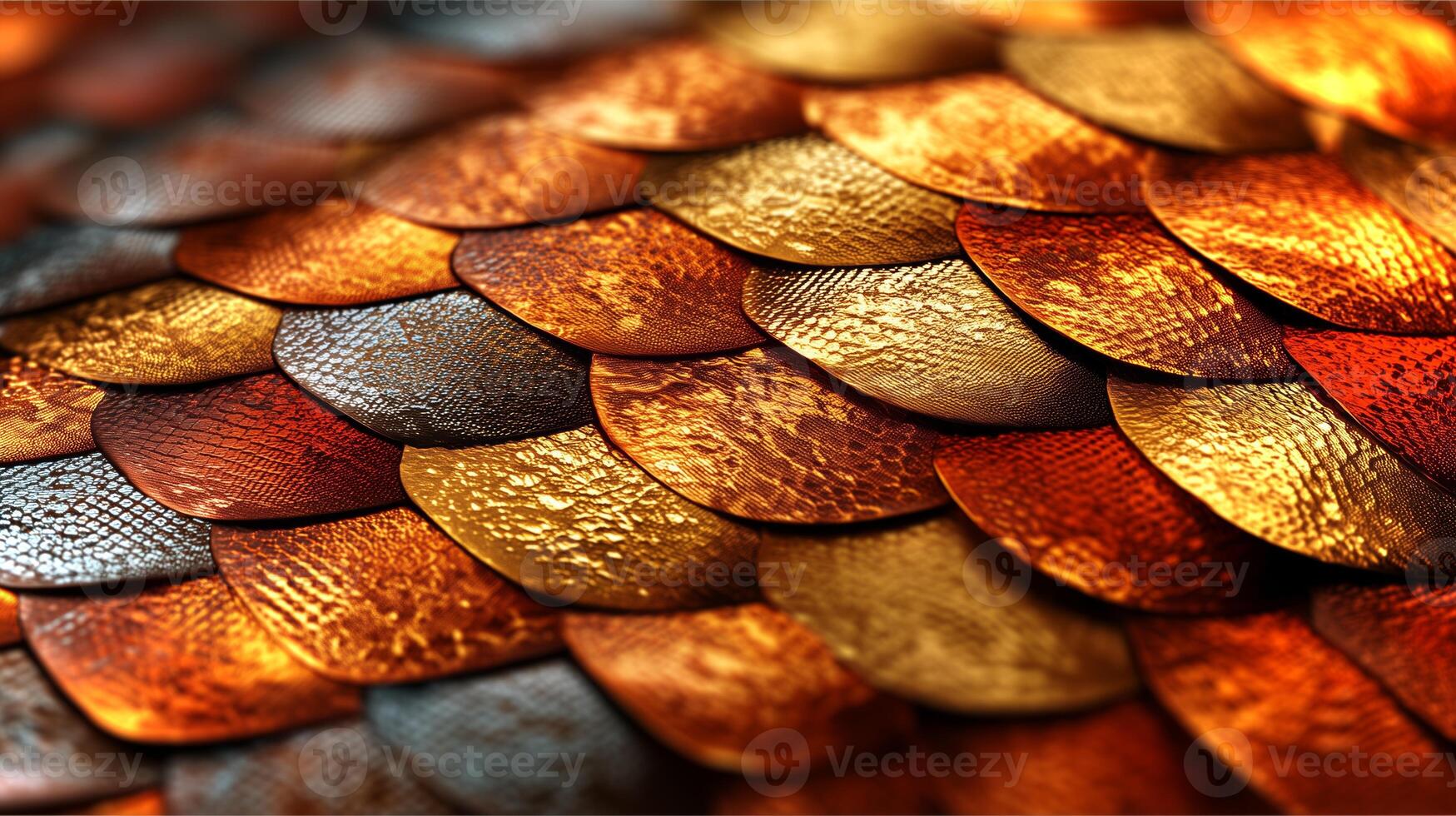 Richly textured scales in hues of brown, gold, and copper create a striking eco-inspired backdrop suitable for various design projects. photo
