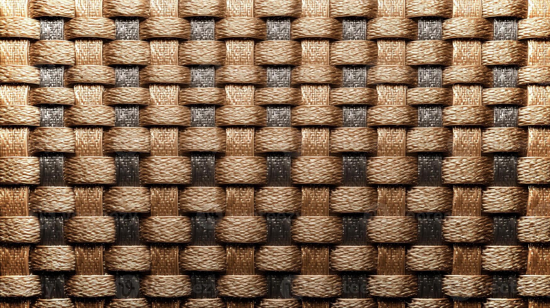 Detailed weave pattern showcases earthy tones and textures, offering a versatile background ideal for various design projects in a creative setting. photo