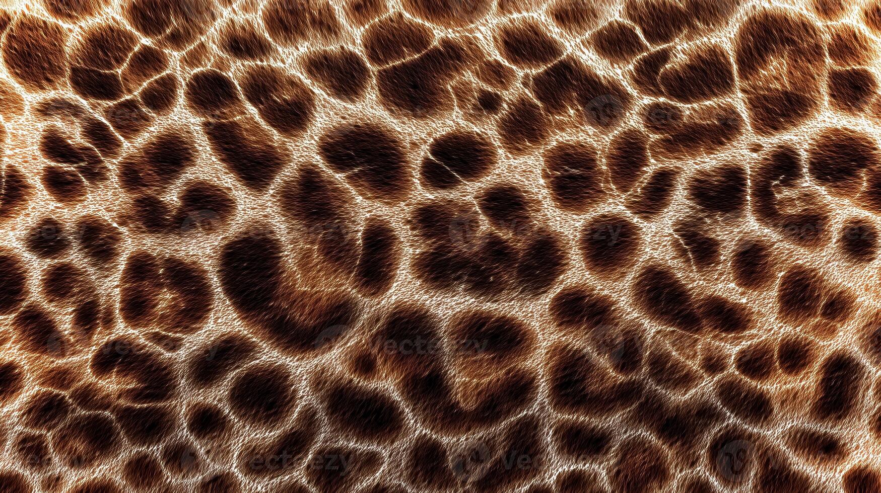 Detailed close-up of giraffe skin texture featuring a unique pattern of brown spots on a tan background, ideal for design inspiration and eco-themed projects. photo