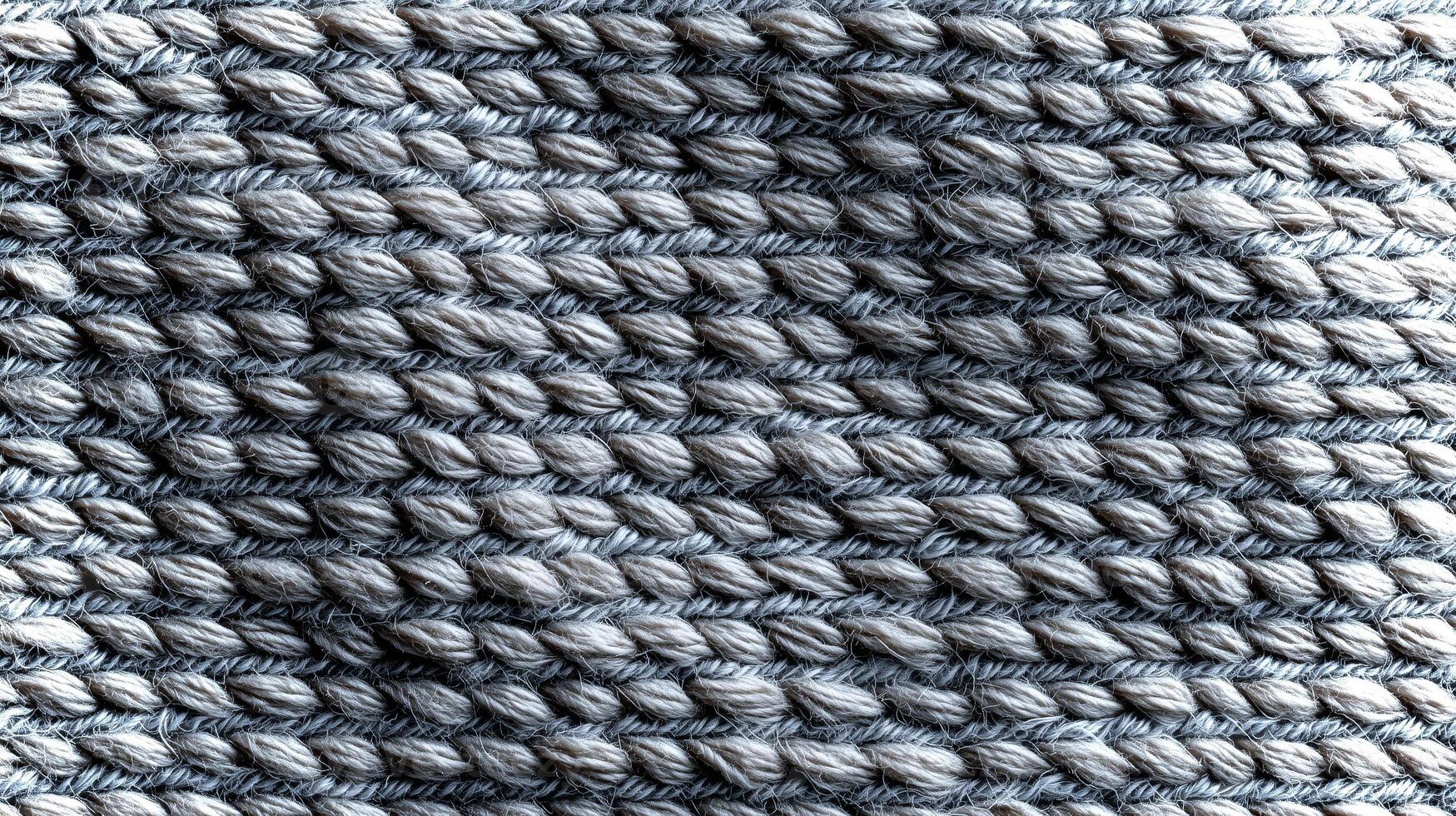 This close-up view highlights the intricate texture of gray woven yarn, perfect for eco-friendly mockups and backgrounds in design projects. photo