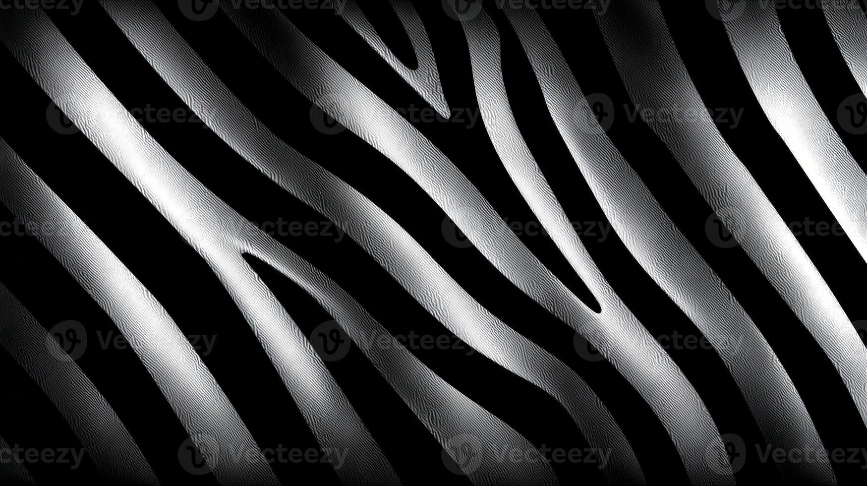 Striking black and white zebra skin texture displays unique patterns, providing a stylish backdrop for various creative projects. Perfect for eco-focused themes. photo