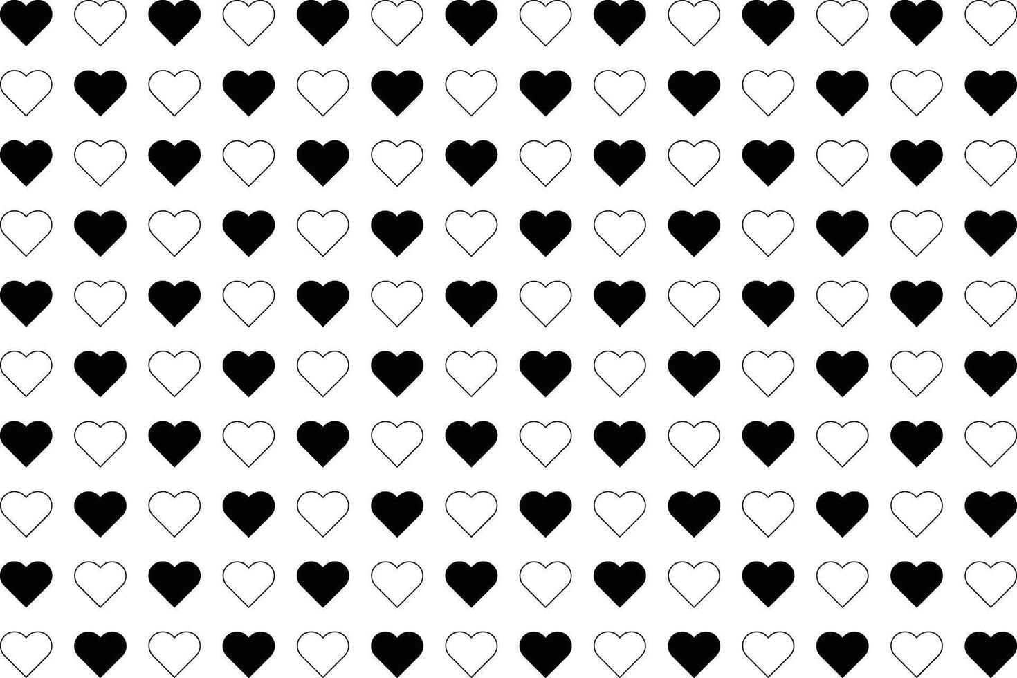 Black and white Heart seamless pattern Valentine's Day background vector