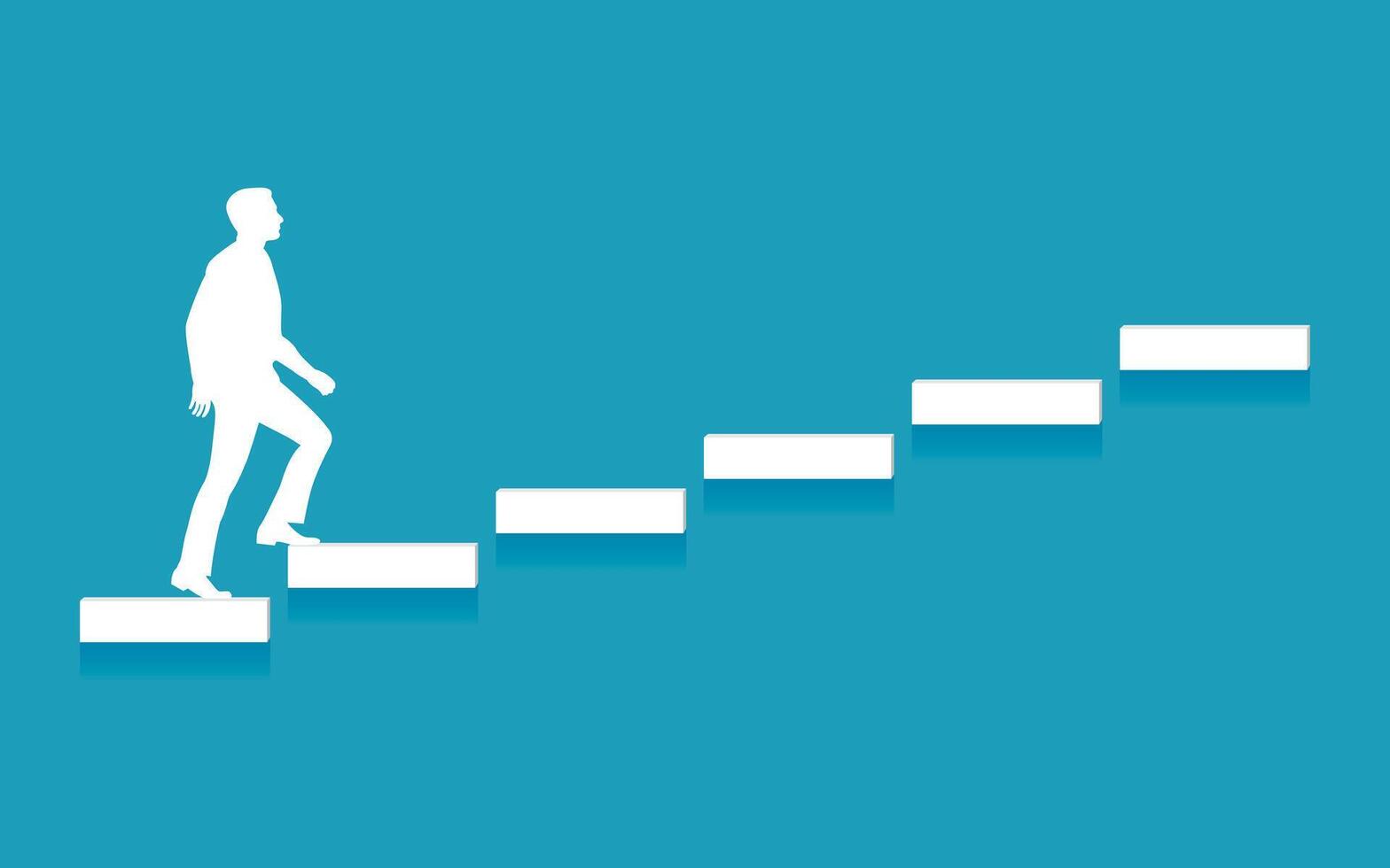 Man climbs the career ladder. Career concept background vector