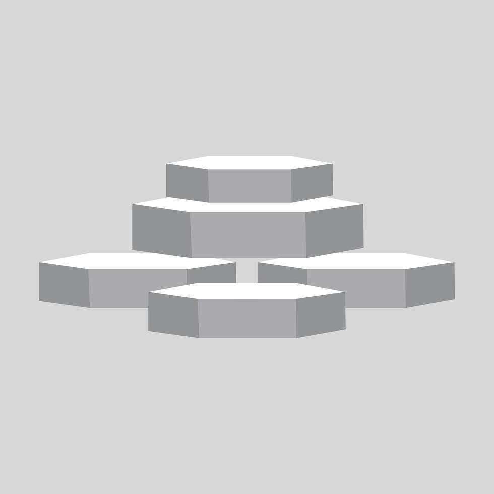 3D Render of a Hexagonal Podium for Product Showcase vector