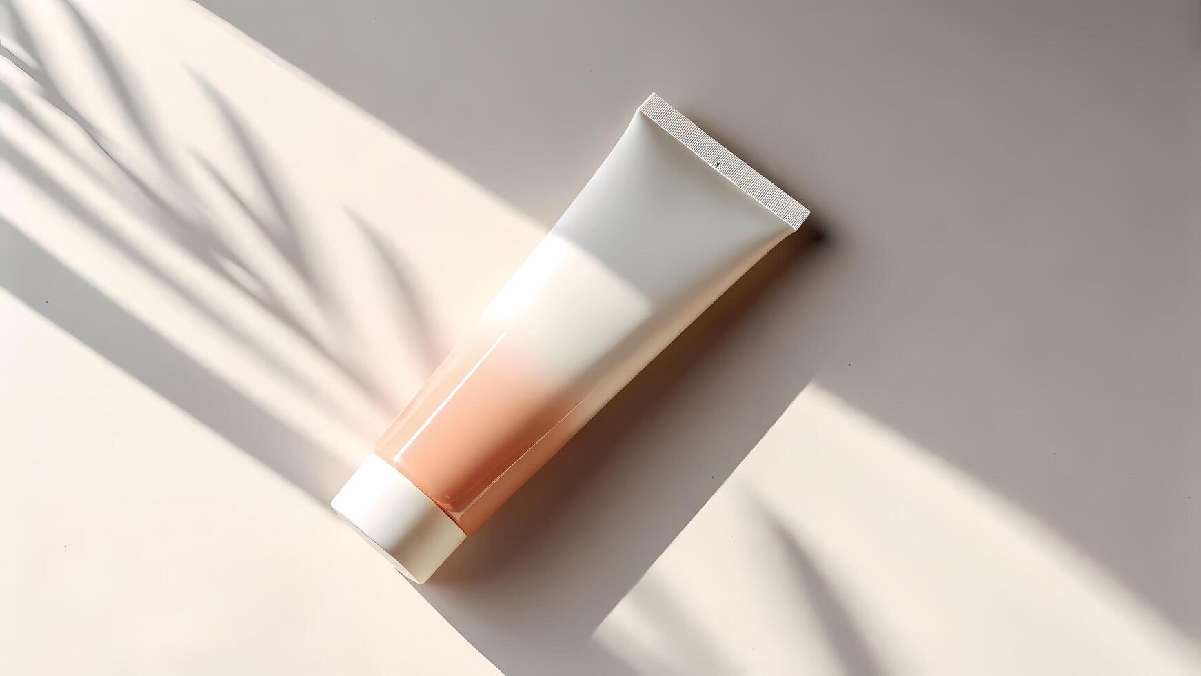 Tube Container Lying on Surface with Shadow Overlay photo