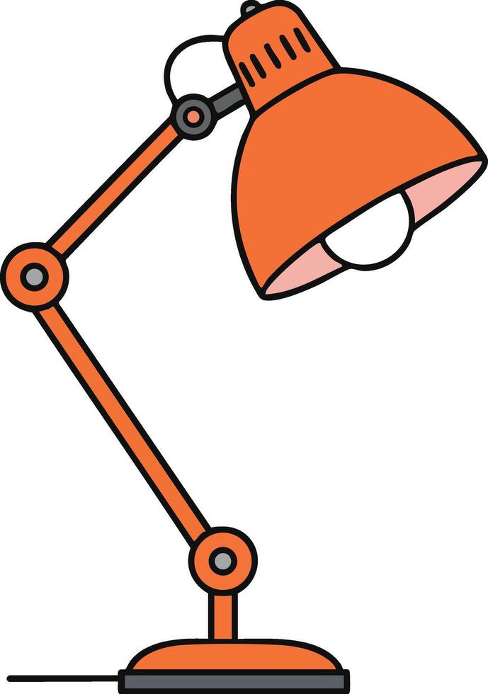 Orange Desk Lamp Clipart vector