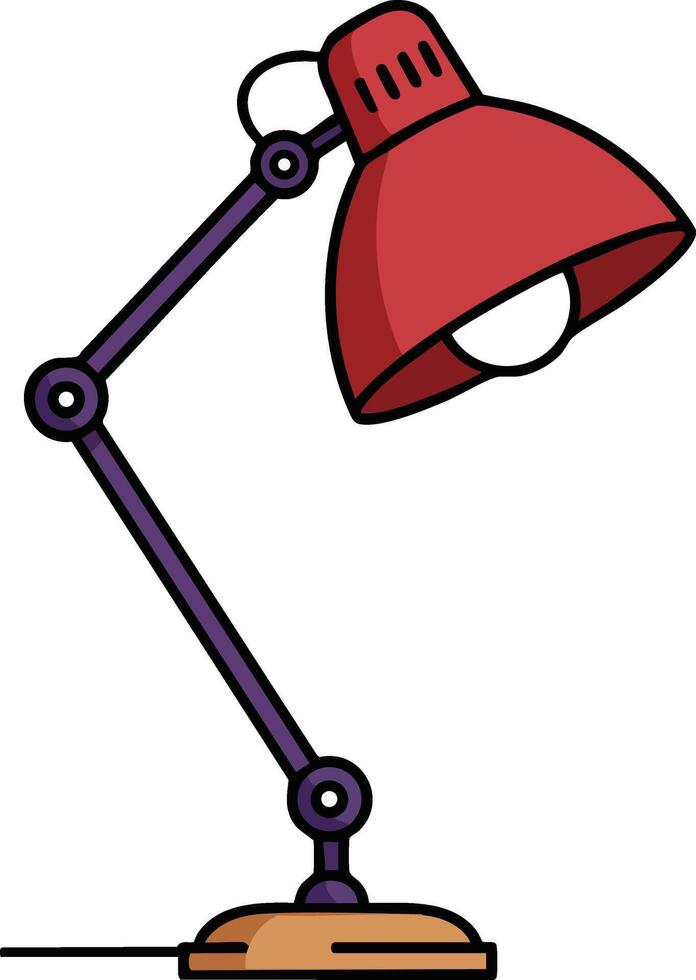 Red Desk Lamp Clipart Illustration vector