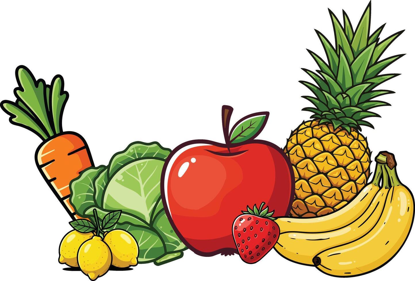 Fruits and Vegetables Healthy Eating Guide vector