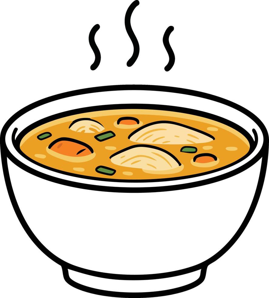 Delicious Chicken Soup Recipe Bowl of Warm Comfort vector