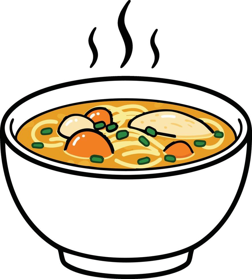 Delicious Chicken Noodle Soup Recipe vector