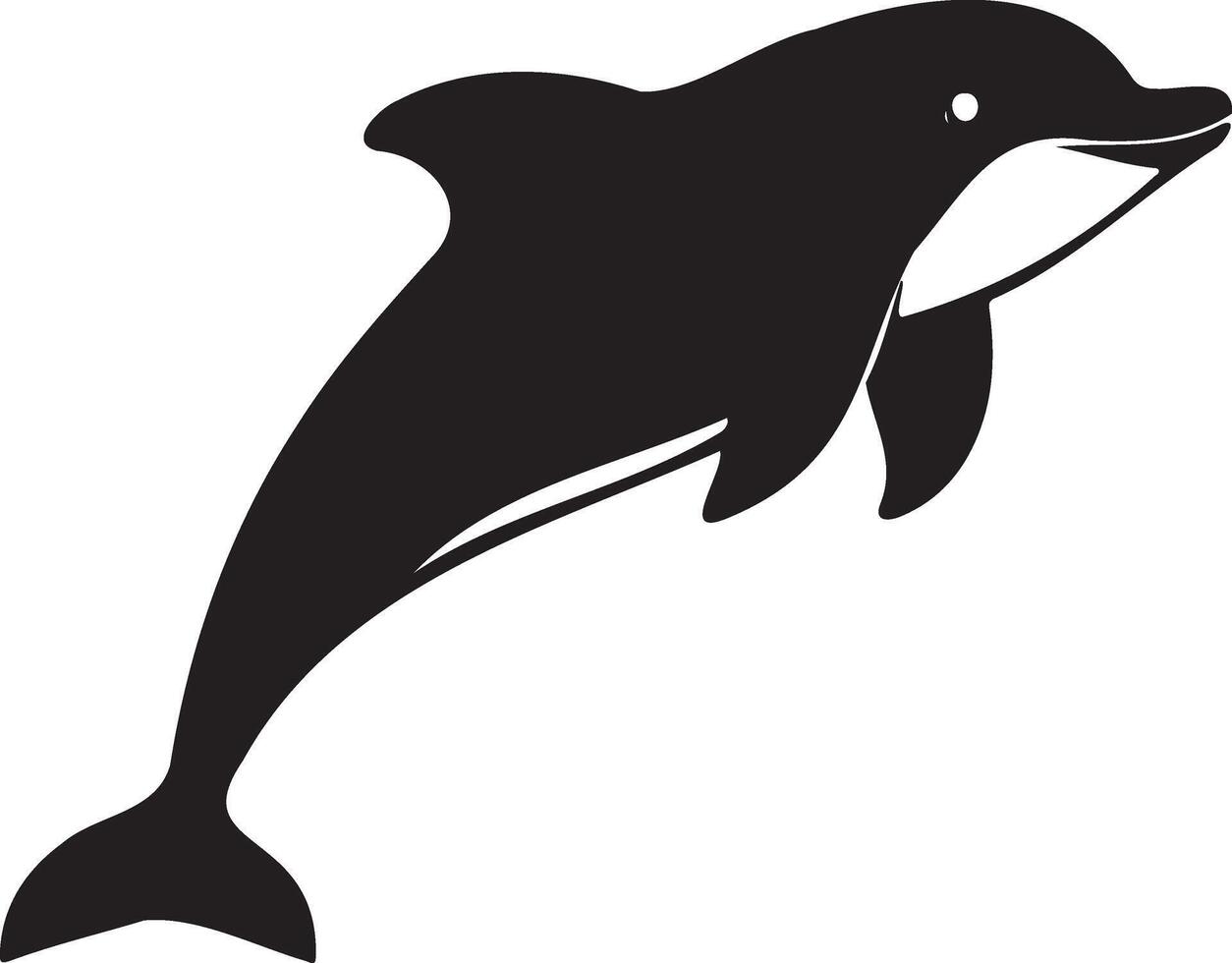 Dolphin silhouette on white background vector