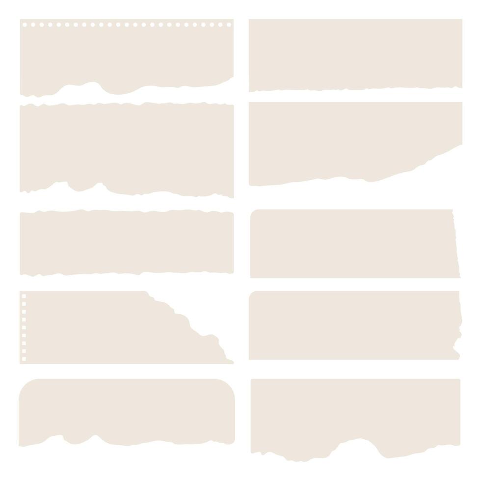 Torn ripped paper for scrapbook collection vector