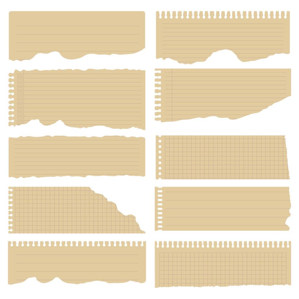 Torn beige ripped paper for scrapbook background vector