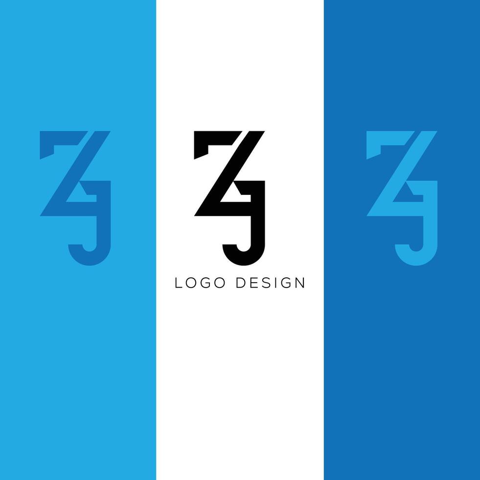 Zj initial logo design vector