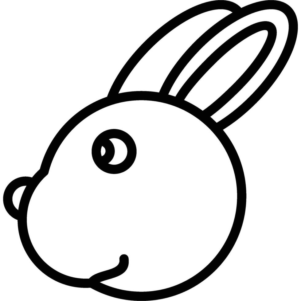 Cute Rabbit Icon Outline Icon vector