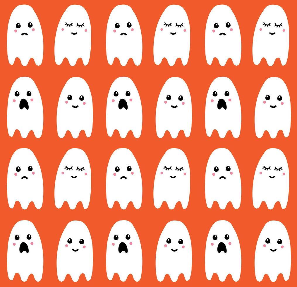 Seamless patterns of hand drawn doodle sketch ghost isolated on background vector