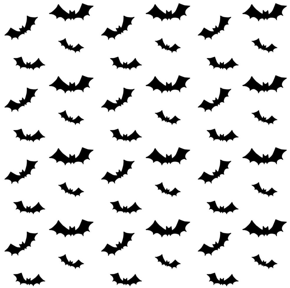 Seamless pattern of hand drawn doodle sketch bat silhouette isolated on white background vector