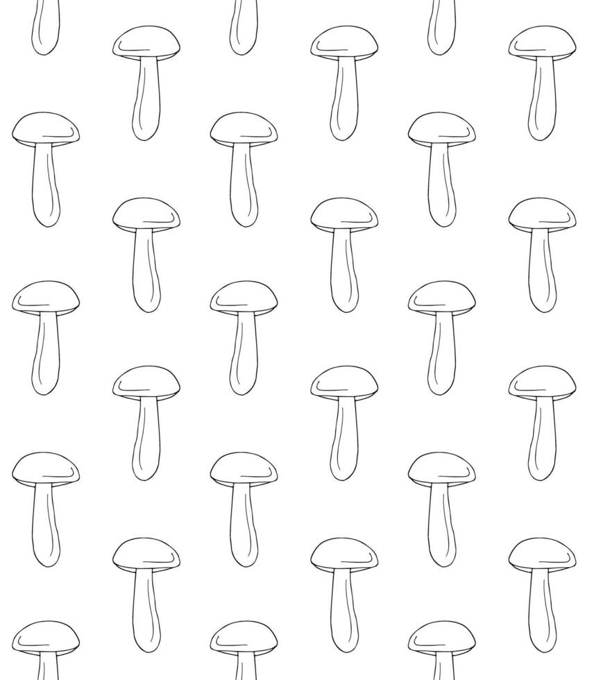 Mushroom hand drawn pattern vector